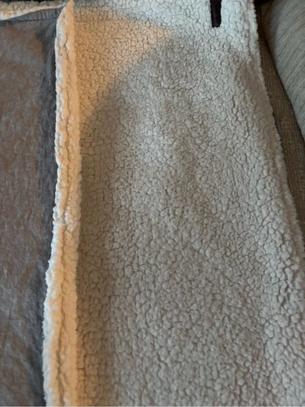UGG Cream Sherpa Pillow Cover with Leather Tab set of two standard Euro size 26”